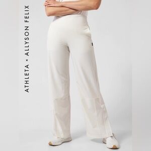 NWT Athleta x Allyson Felix Legend Straight Leg Track Pant Magnolia White XS